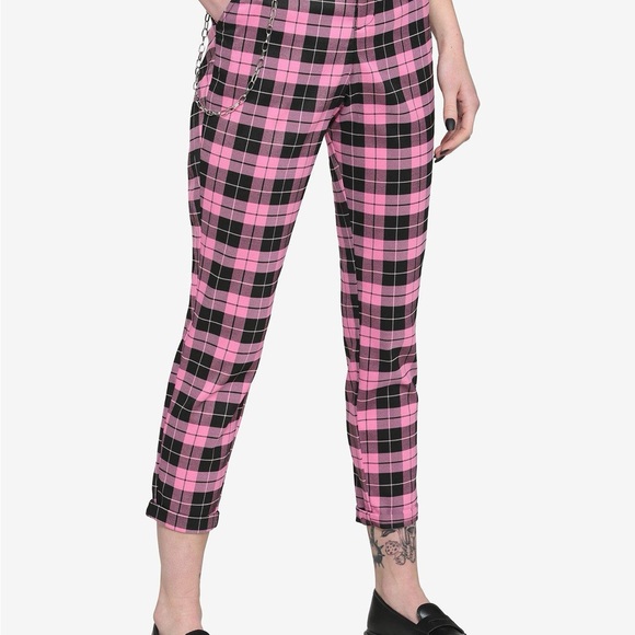 Hot Topic Pink Plaid Women's Pants - Picture 4 of 5